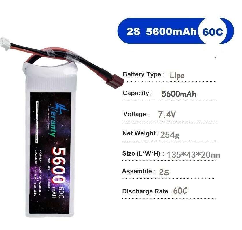TERANTY 5600MAH 60C 2S 3S 4S 6 - Rc Drift Car Kit 评论和价格